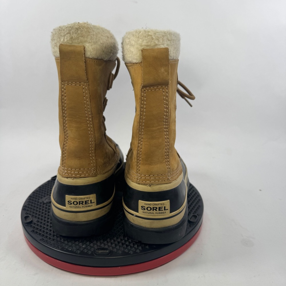 Women's Tan Sorel Caribou Winter Boots Waterproof Size 6 Removable Liner - Picture 4 of 10